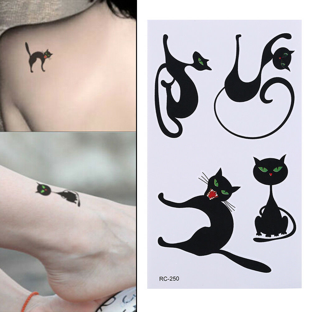 Horror Cat Waterproof Arm Temporary Tattoo Stickers Body Art Removable Tatoos Rf