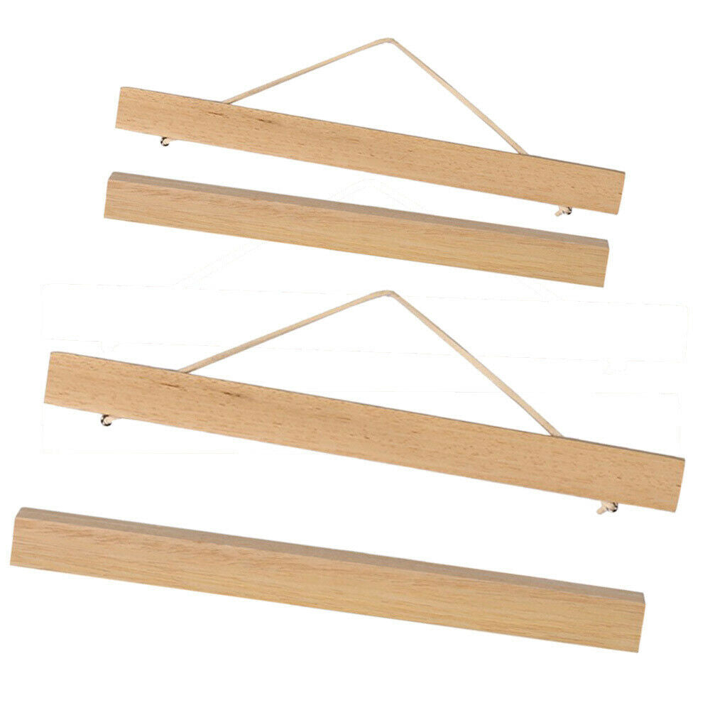 2Pcs Magnet Wooden Picture Frame DIY Photo Poster Painting Hanger Ramin Wood