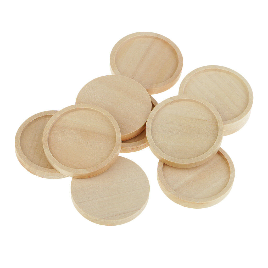 10 Pcs 30 mm Round Cabochon Base Wood Frame Pendants for DIY Jewelry Making