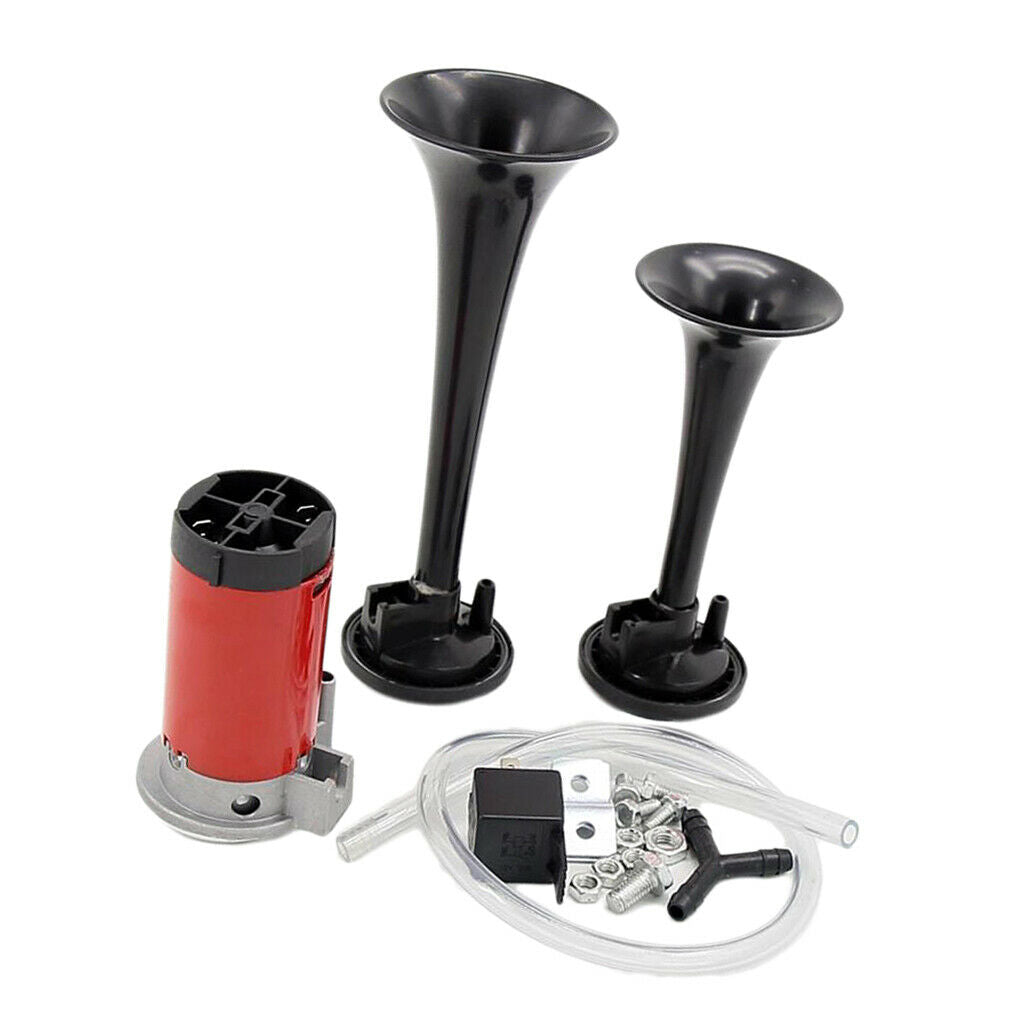 12V Car Truck Van Motorcycle Dual Electric Pump Trumpet Air Horn Kit 130db