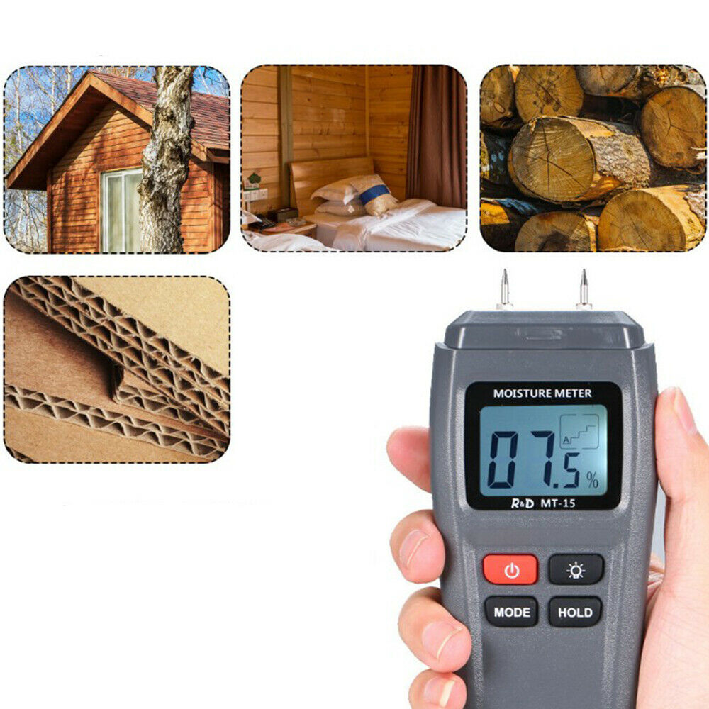 Wood Firewood Paper Cardboard Digital LCD Wood Moisture Meter Detector Tester
