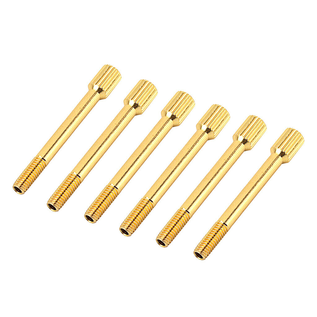 6pcs Golden Brass Guitar Tremolo Bridge Saddle Clamp Locking String Screws