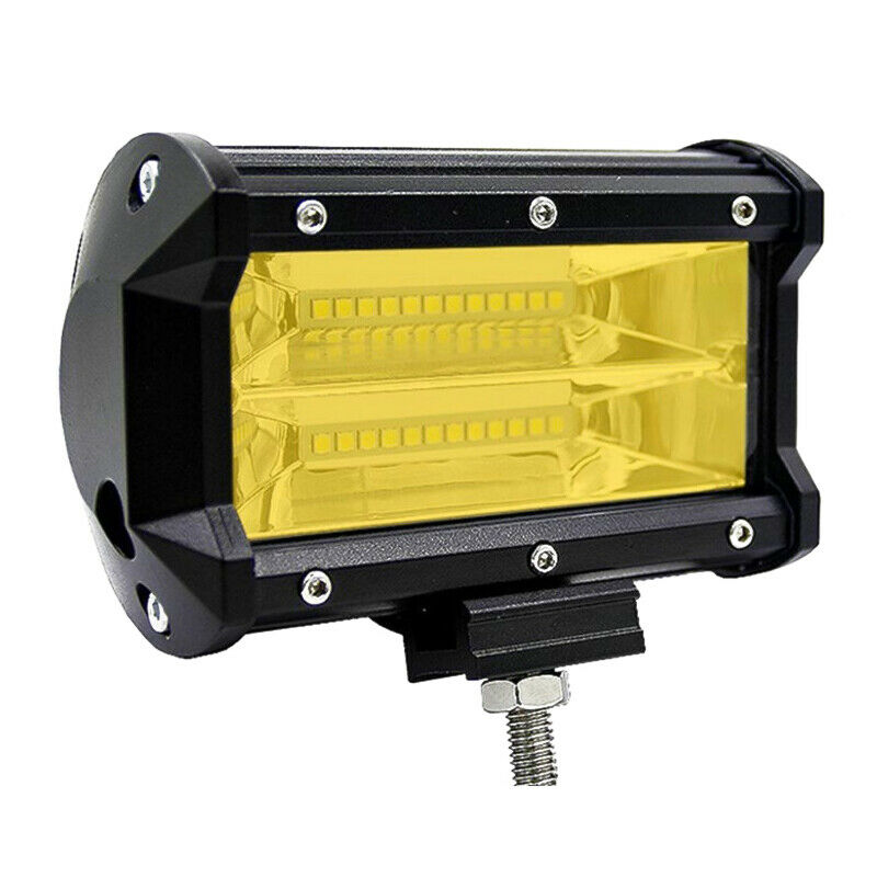 2X 72W Car Doul Row Yellow LED Work Light Off-road Maintenance Headlight Foglamp