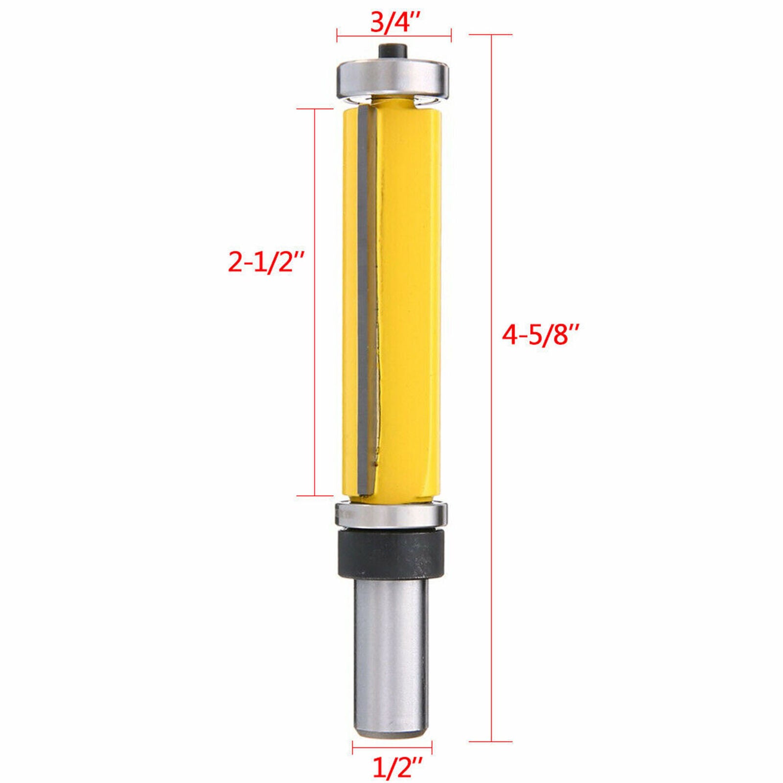 1/2" Shank Extra Long Straight Router Bit Pattern Flush Trim Dual Bearing New