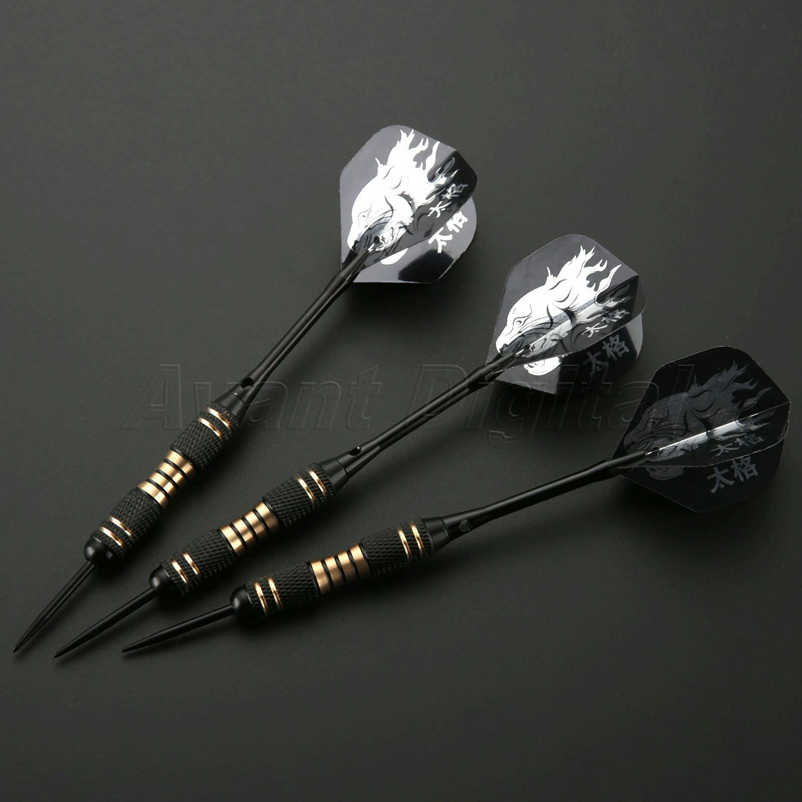 23g Brass Barrel Steel Needle Tip Darts Aluminium Shafts W Fights 3pcs/Set Boxed