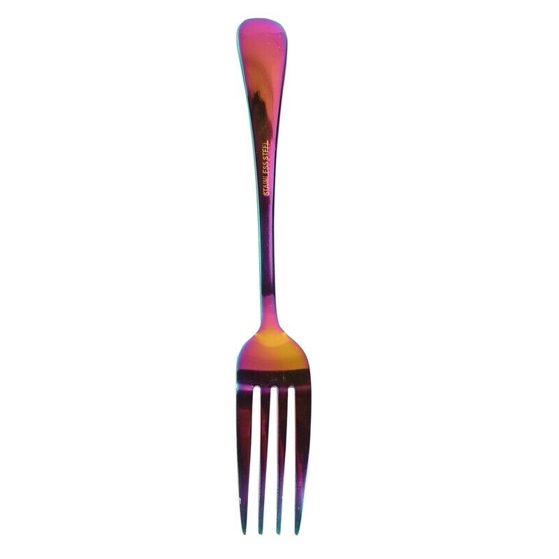 Stainless Steel Table Forks Set, 6Pcs Rainbow Color Stainless Steel Tableware K4