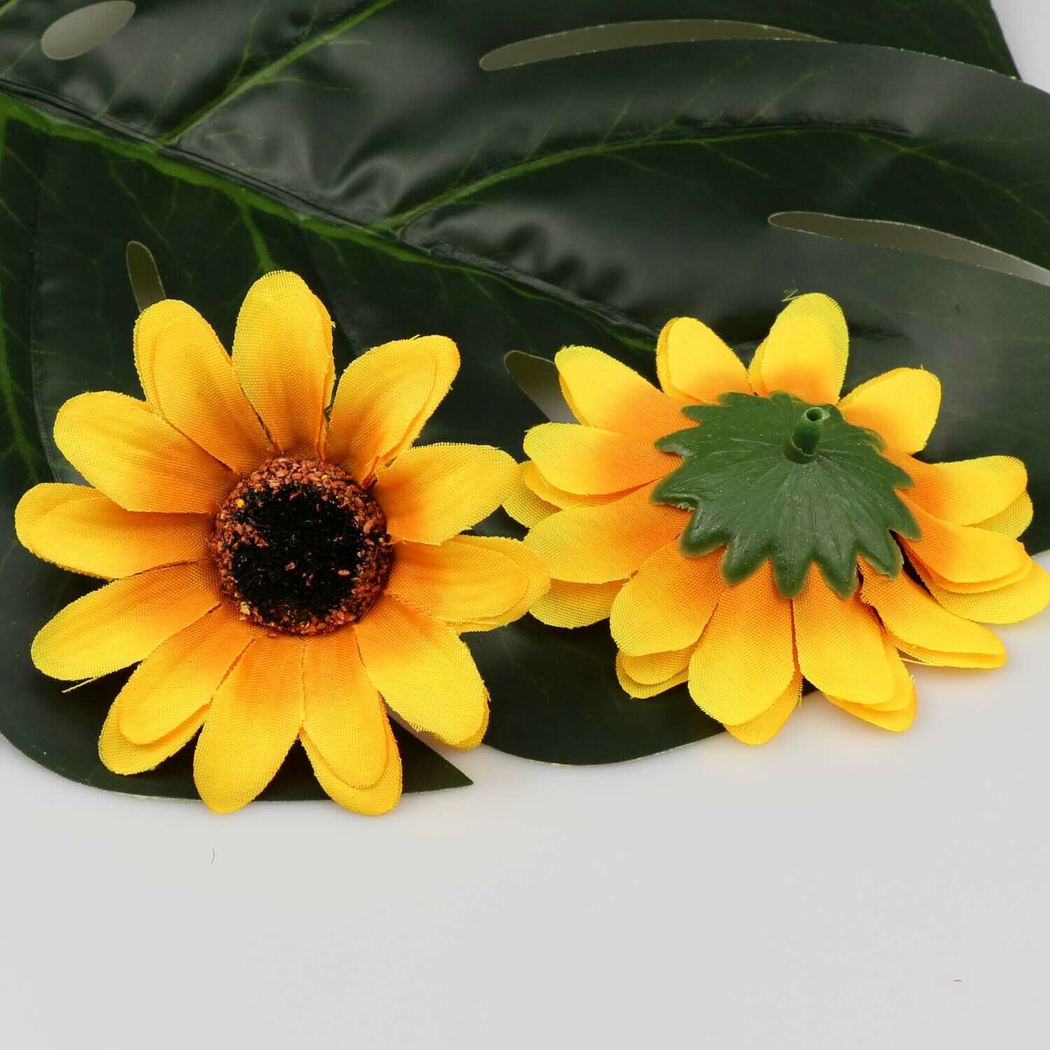 20P Yellow 3" Artificial Silk Gerbera Flower Daisy Sunflower Heads Wedding Decor