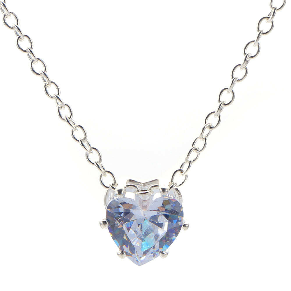 925 Sterling SilverFilled Classic Love Peach Heart Chain Necklace Wholesale Gift