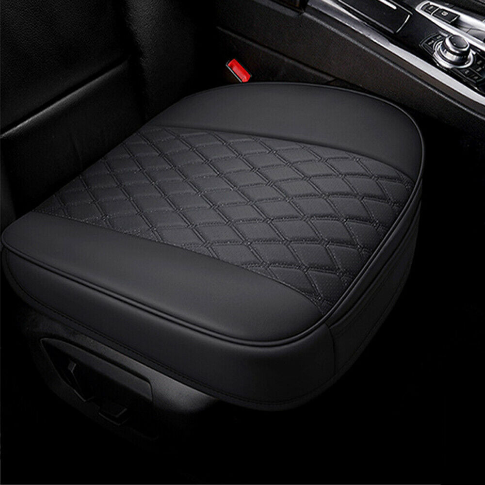 Universal Car SUV Front Seat Cover Surround Cushion Black PU Leather Interior
