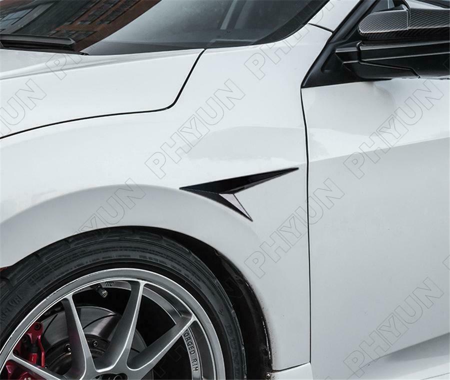 Car Side Wing Air Flow Fender Grill Intake Vent Trim Glossy Black Emble Stickers