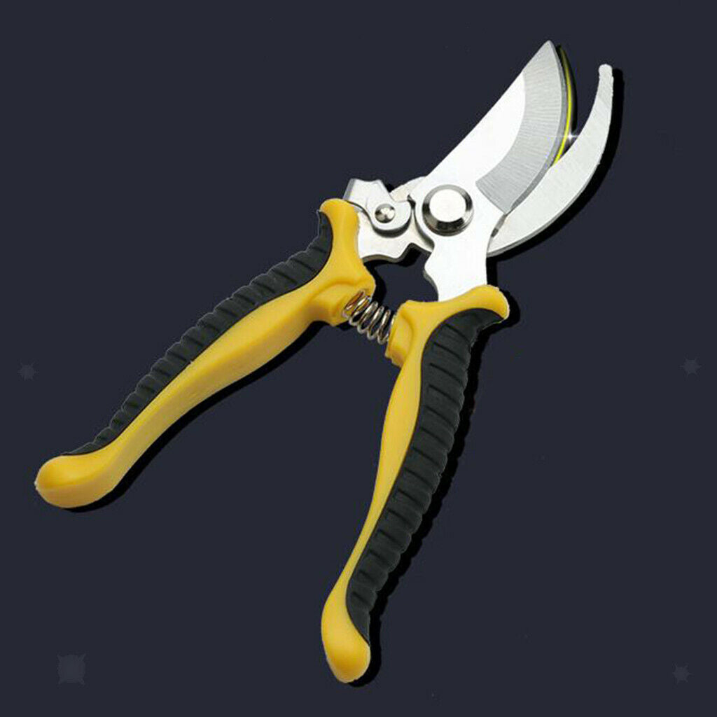 Pruning Shears Steel Gardening Hand Pruner for Comfortable Trimming Yellow