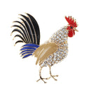 Lovely Crystal Cock Rooster Brooch Christmas Birthday Jewelry Collar Pin