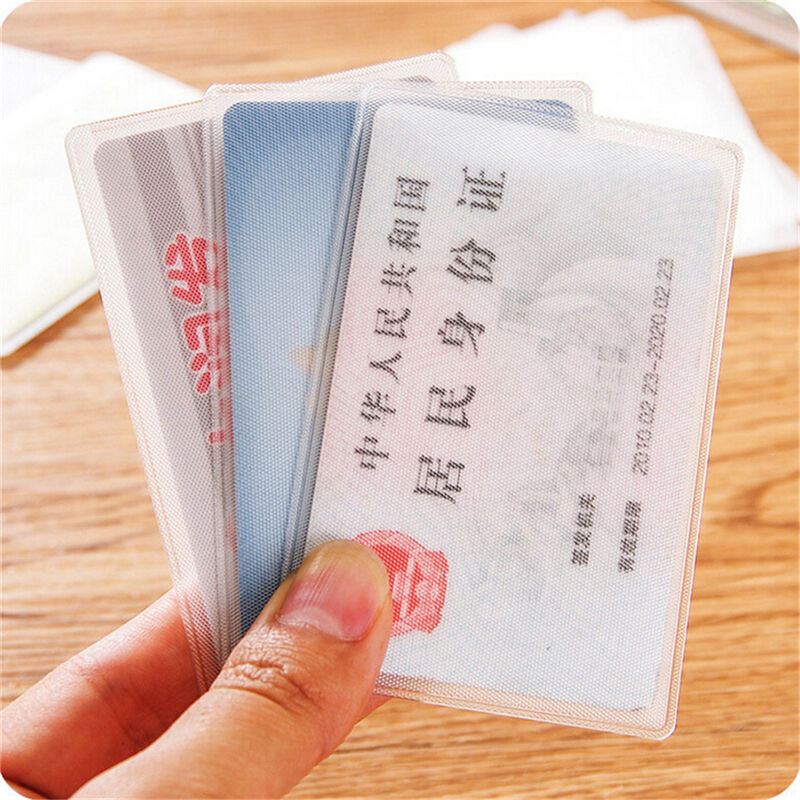 10X PVC Credit Card Holder Protect ID Card Business Card Cover Clear Froste NC