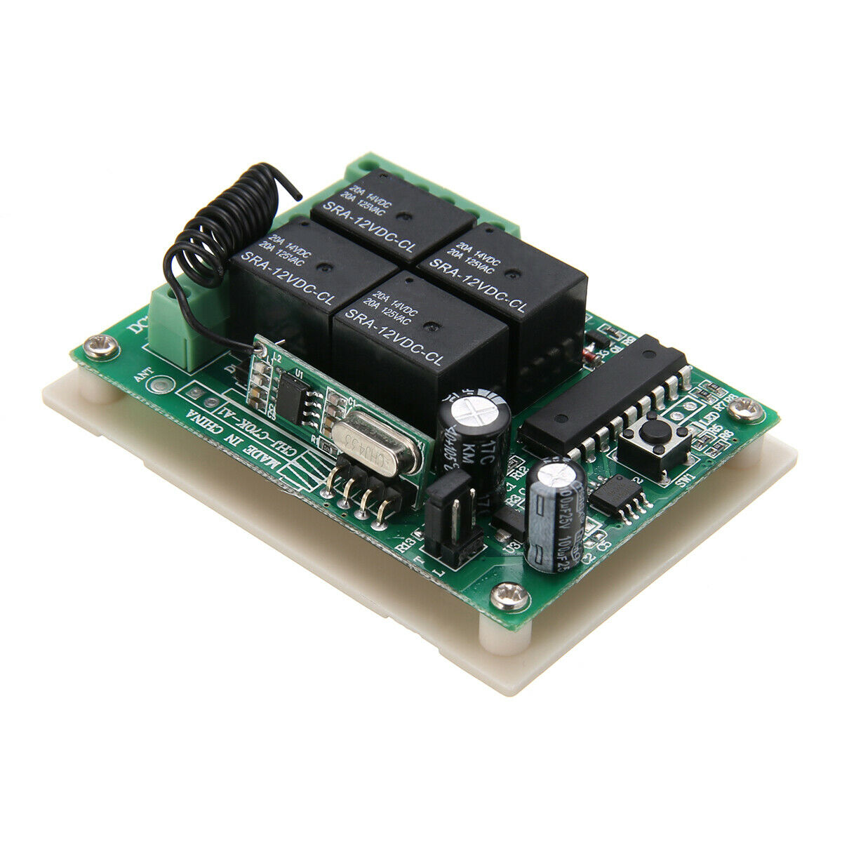 4x HCS301 433MHz Rolling Code Remote Controller w/ DC Wireless Relay Receiver