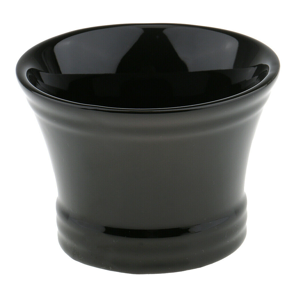 Black Ceramics Men's Shaving Mug Bowl Barber Beard Shave Brush Soap Mug Cup