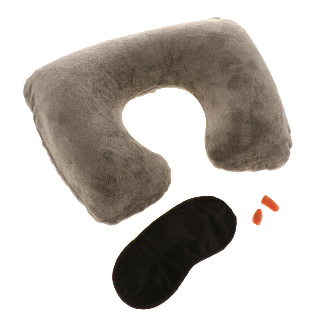 Protect Neck   Pillow Inflatable Air Travel Flexible Grey