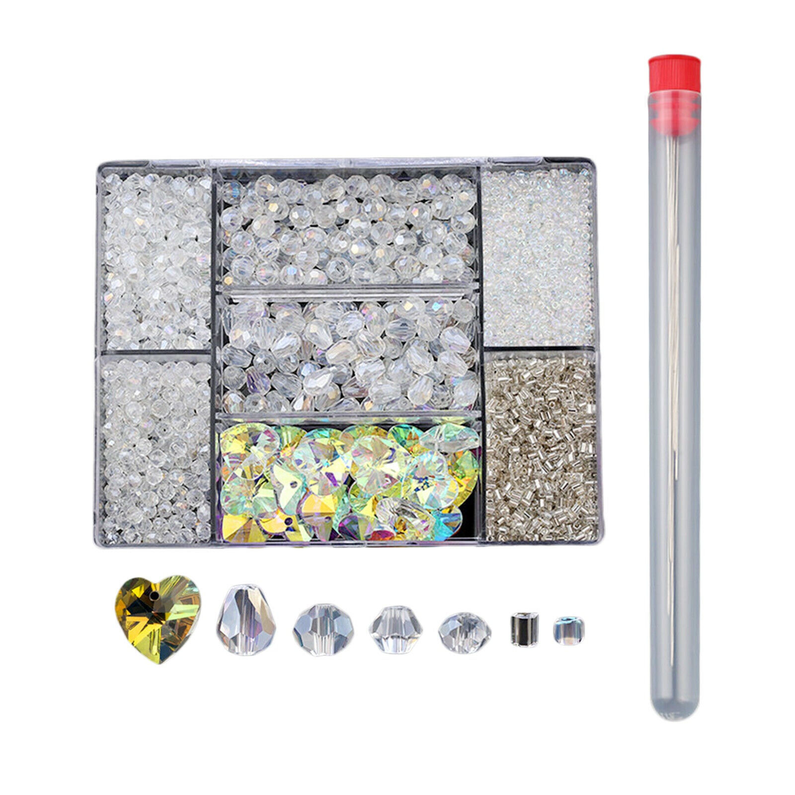 Faceted Crystal Loose Spacer Crafts Beads Lot for Jewelry Making Crystal ab