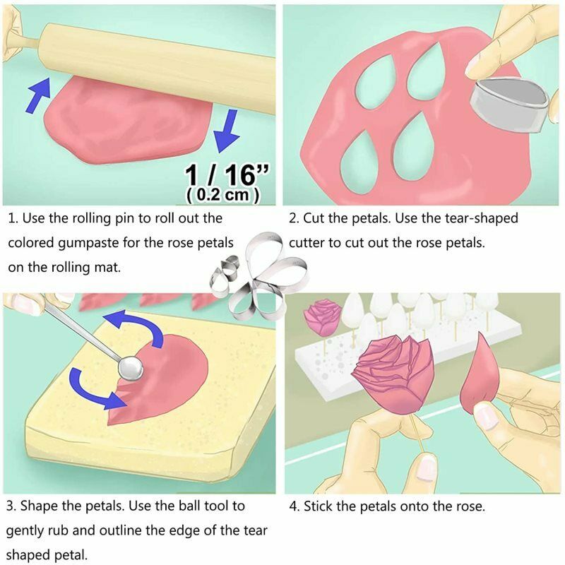 7PCS Flower Heart Shape Mold Mousse Ring Mold Stainless Steel Cake Cutter.l8