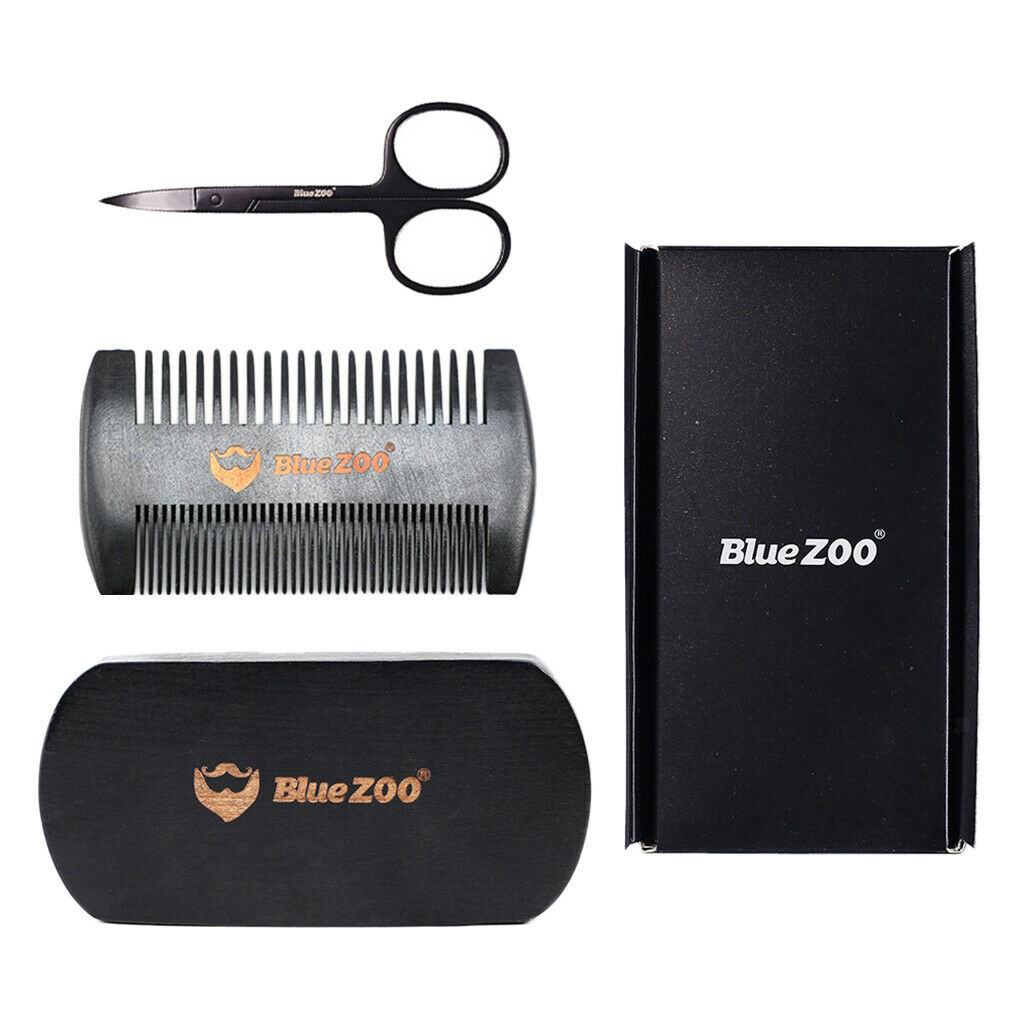 2 Set Mens Beard Grooming Kit with Comb Scissors Brush Set for husband