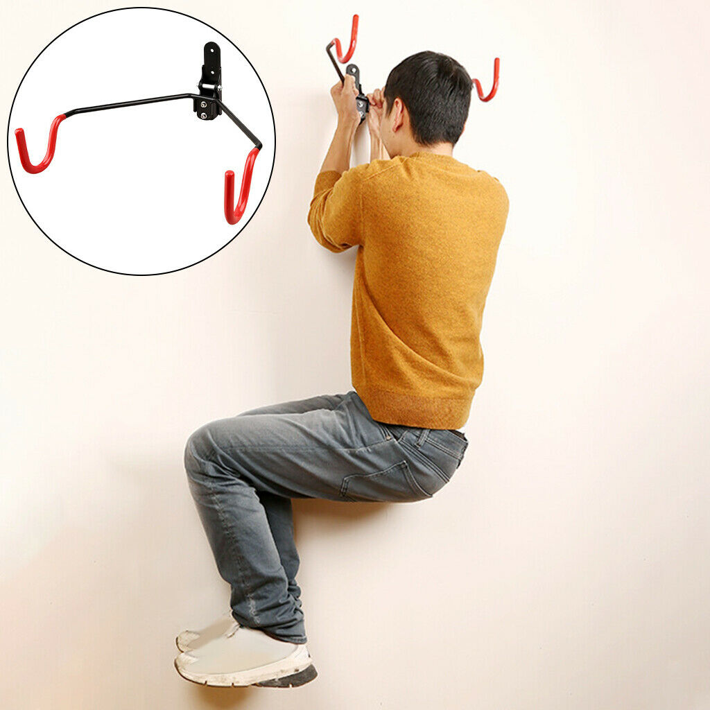 Bike Wall Mounted Rack Hanger Steel Storage Holder Collapsible With Screws