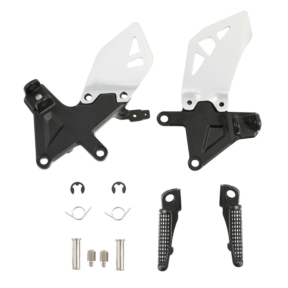 Front Foot Pegs Pedals Footrests + Brackets Fit For Kawasaki Ninja ZX10R 11-17