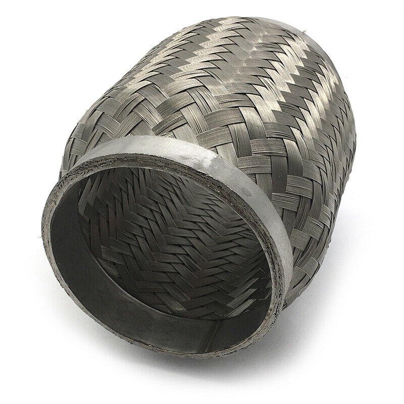 Heavy Duty Stainless Exhaust Pipe Double Braid Flex Connector Pipe 3.5"x6" Solid