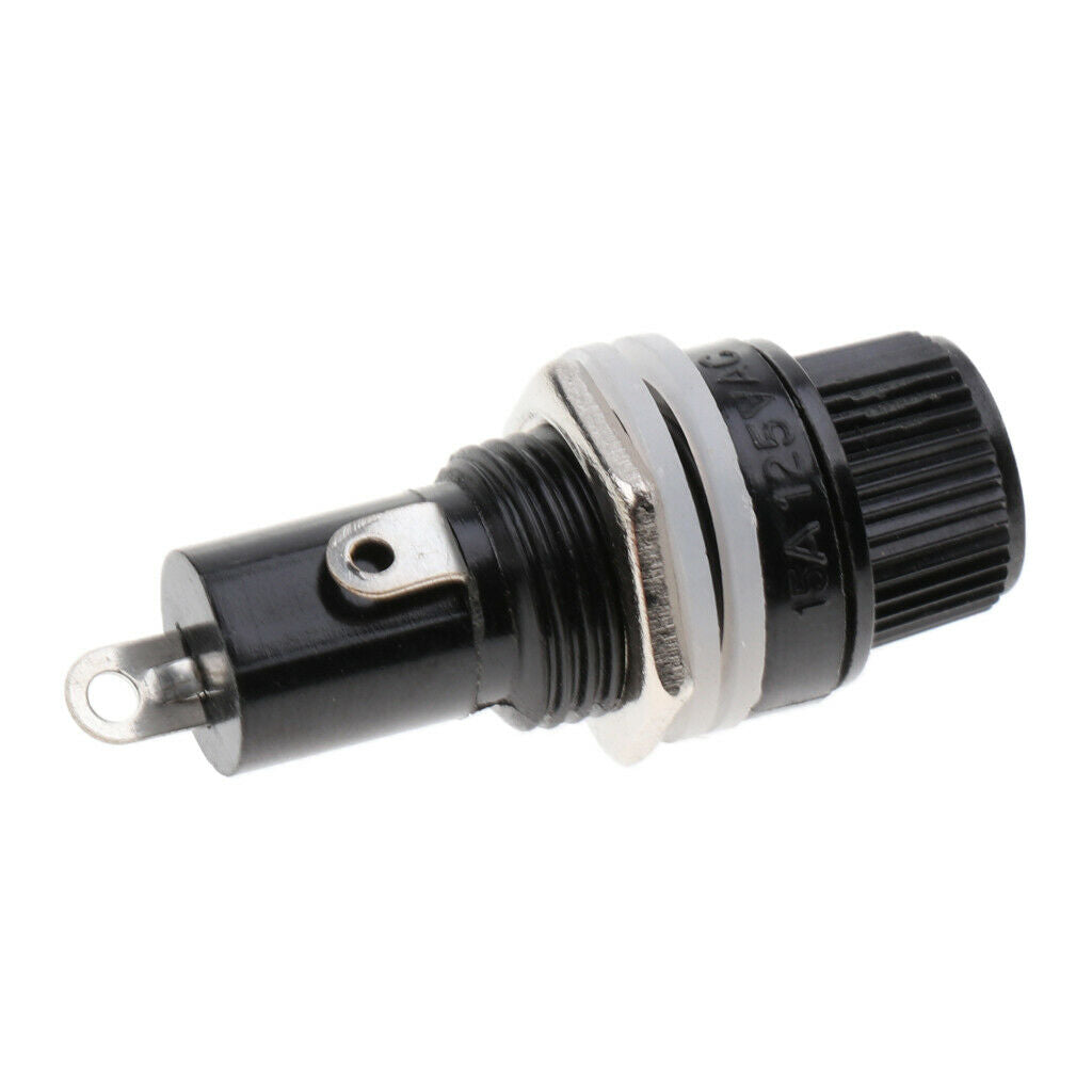 5PCS AC 125V/15A 250V/10A Screw Cap Panel Mounted 5x20mm Fuse Holder Black