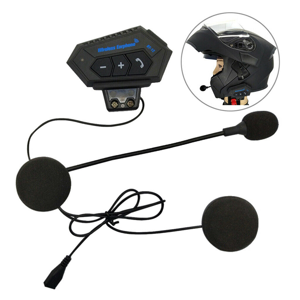 Motorcycle Helmet Headset Intercom Bluetooth Headphone Mic Handsfree New