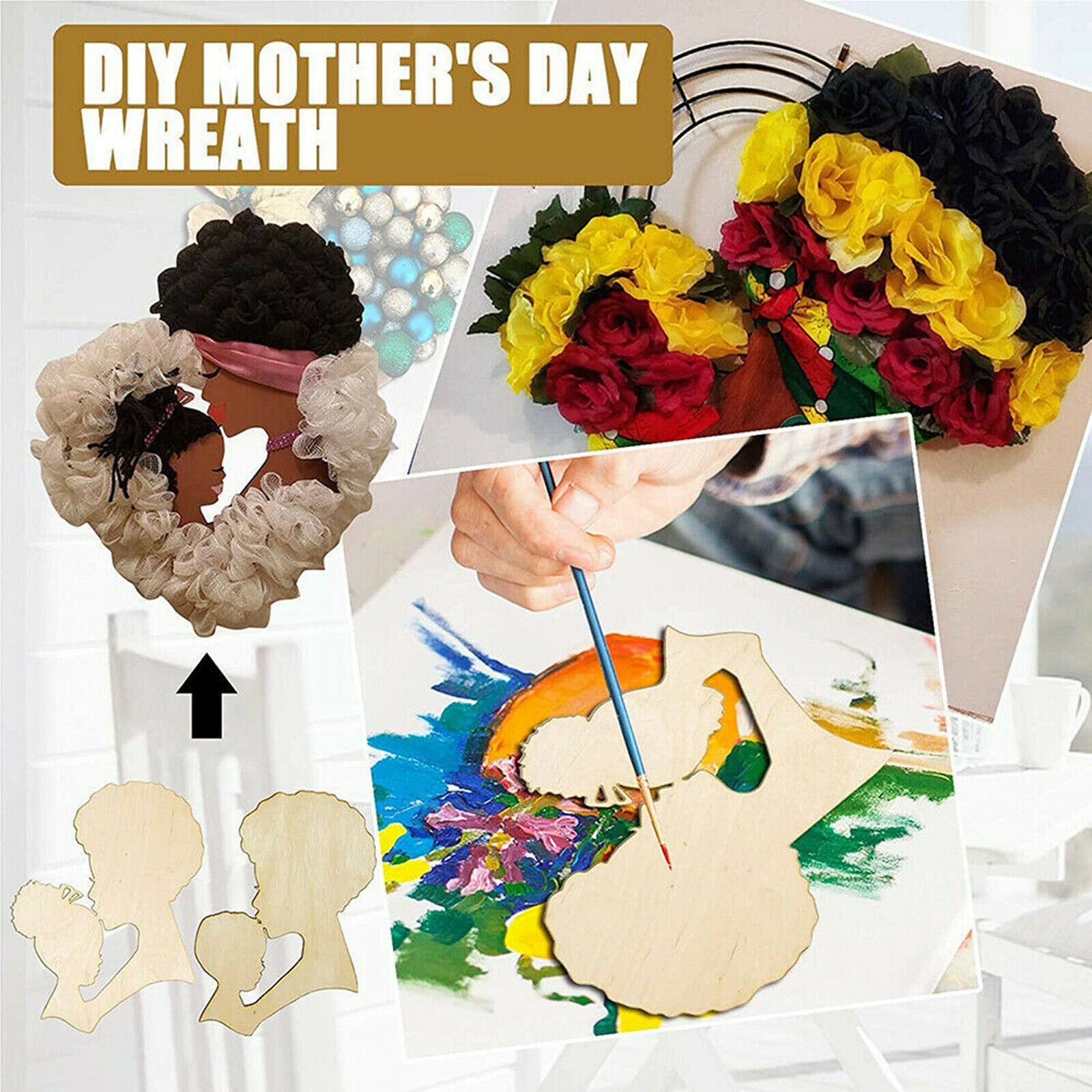 DIY Wooden Template Wooden Signs for Crafts, Wreath Birthday Party