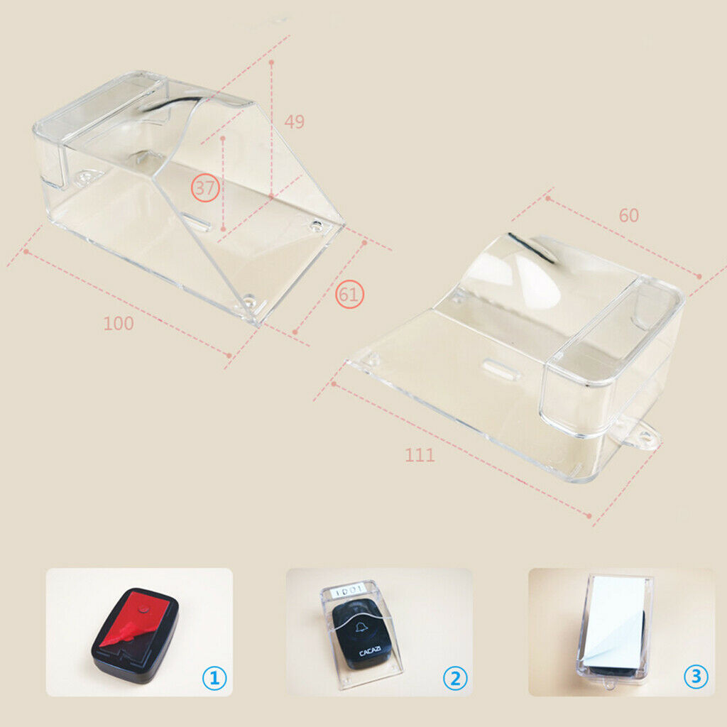 Doorbell Cover Clear Waterproof Cover for Wireless Door Bell Protector