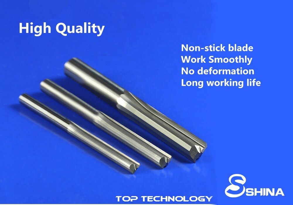 5pcs 4mm1/6" Tungsten  Straight Slot Double Flute  4*22mm  CNC Router Bit