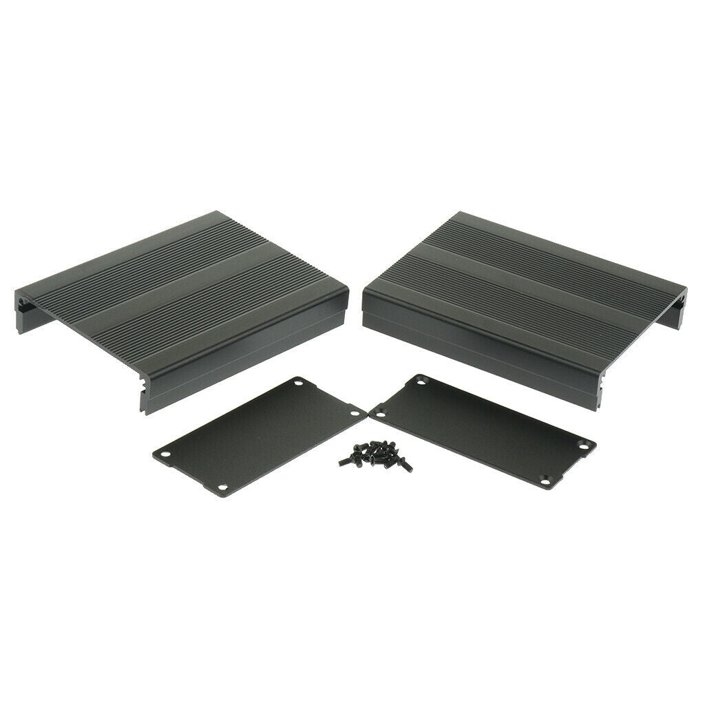 Extruded Aluminium Enclosure PCB Cooling Flat Box Case DIY 100x76x35mm Black