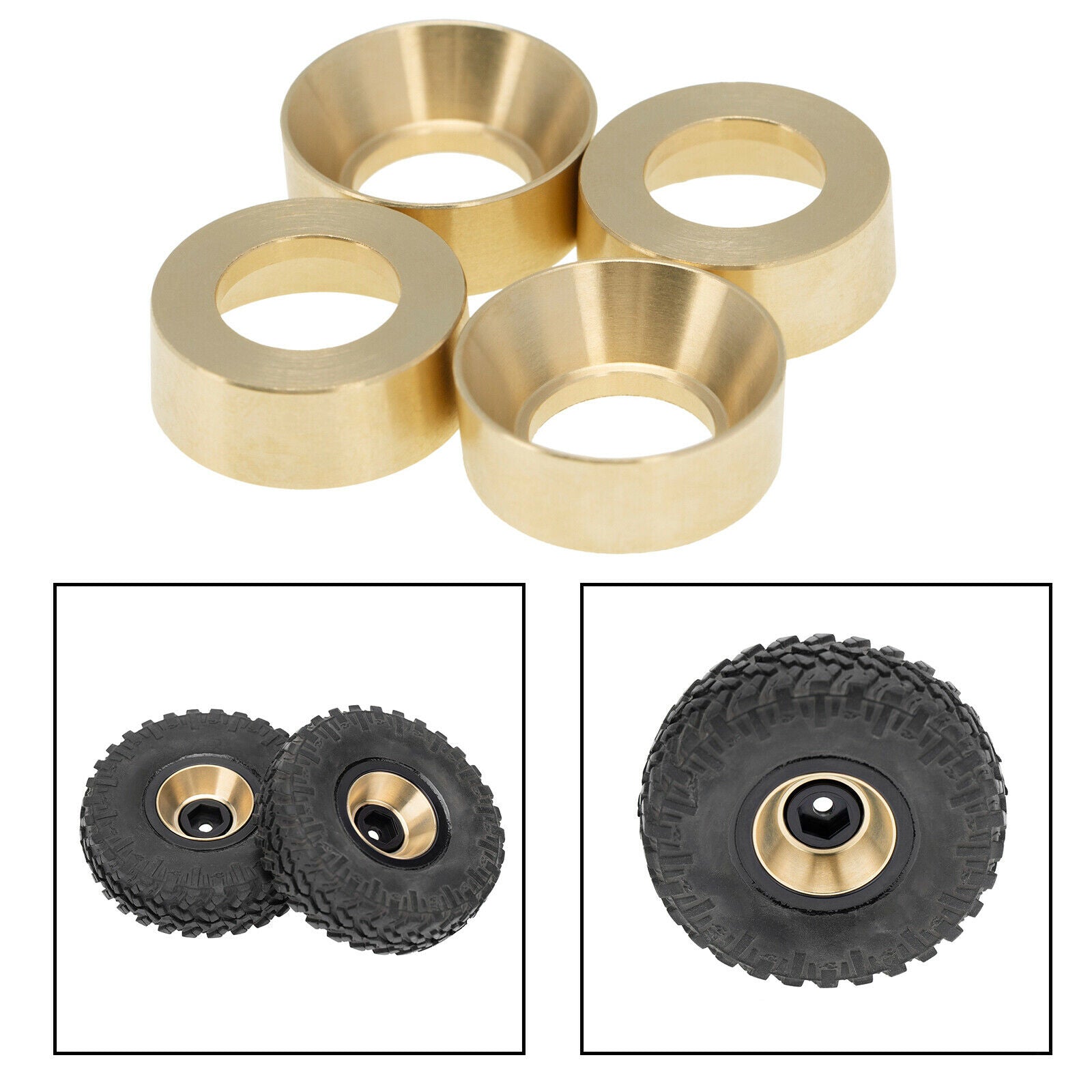 4Pcs 1:24 RC Metal Wheel Rims for Axial SCX24 AXI00002 Car Trucks DIY Accs