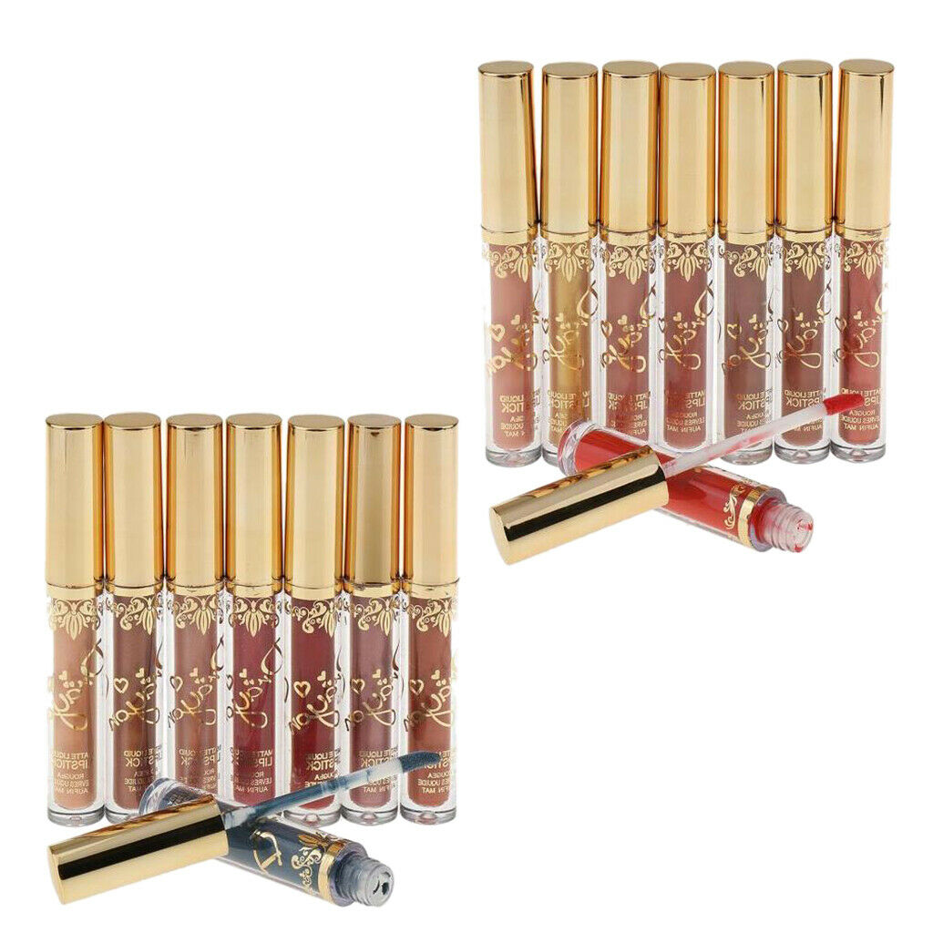 16 Colors Long Lasting Matte Metal Lipstick Liquid Pencil Lip Gloss Makeup