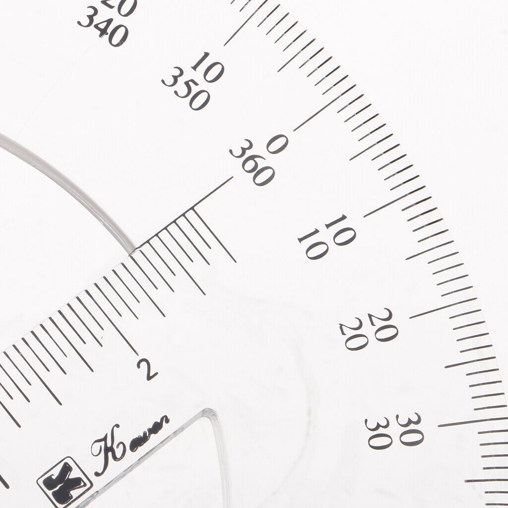 Round Hollow 360 Degree Protractor Angle Measure Tool Ruler Stationery 20cm