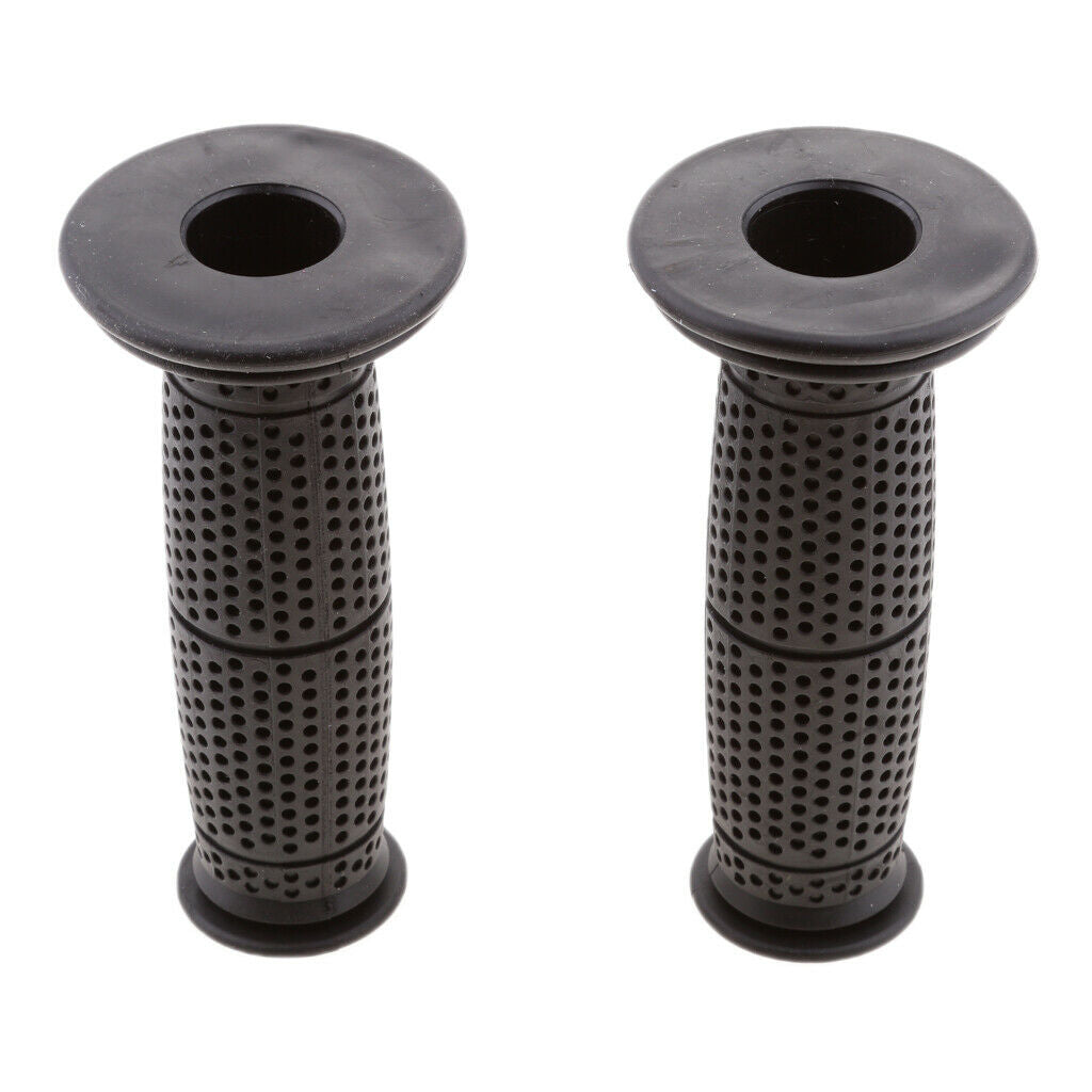 1 Pair 22/24mm Universal Motorcycle Retro Handlebar Grips Black