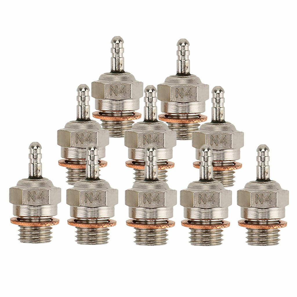 Set of 10 70117 N4 Super Glow Plug Med for HSP 1:10 RC Car Boat Accessories