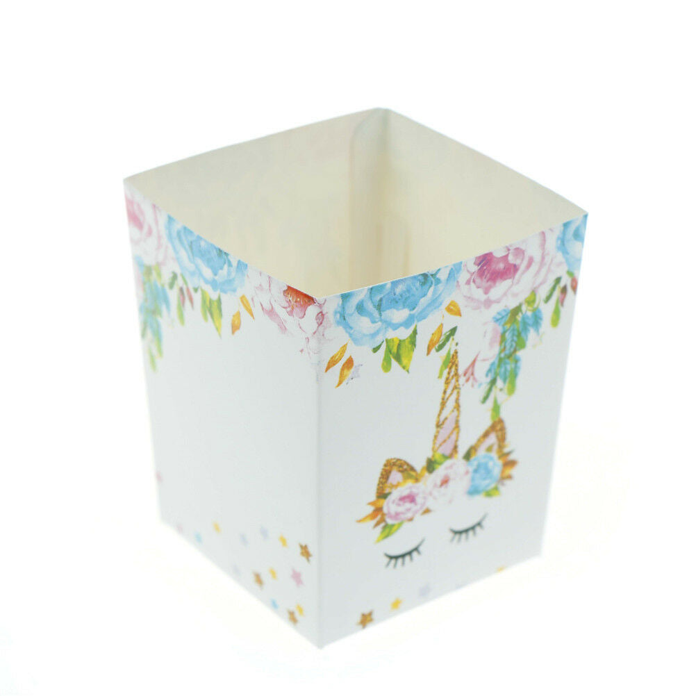 6pcs Popcorn Box Gift Candy Boxes for Kids Happy Birthday Party Deco.l8