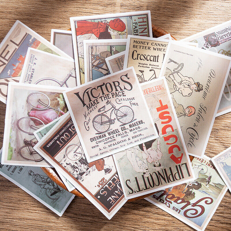 20Pcs Retro English Newspaper Pictorial Stickers Junk Journal Scrapbooking Decor