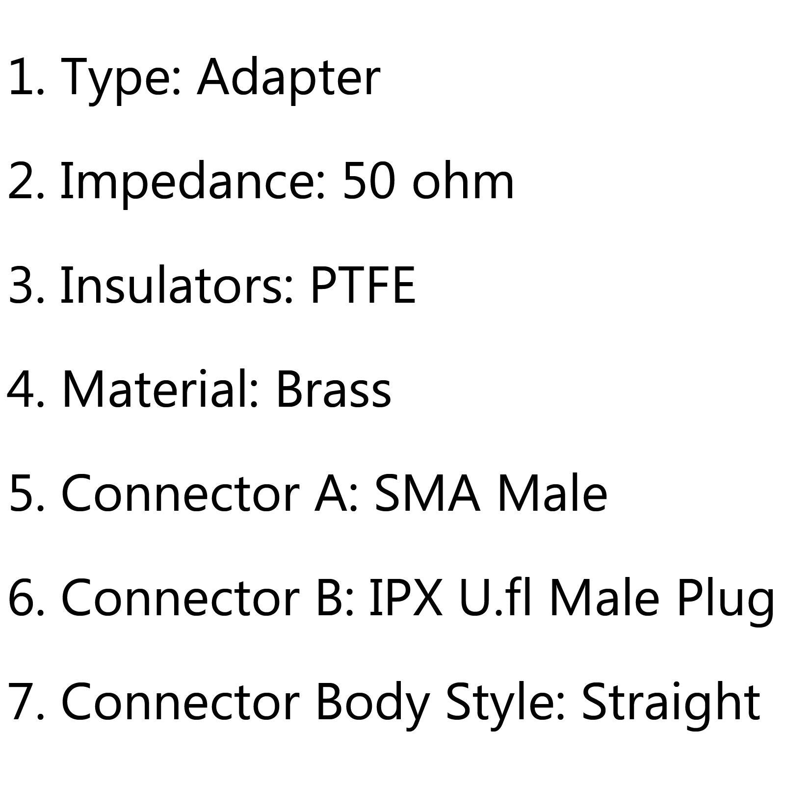 10Pcs SMA Male to IPX U.fl Male Plug Straight RF Adapter Connector  BS5