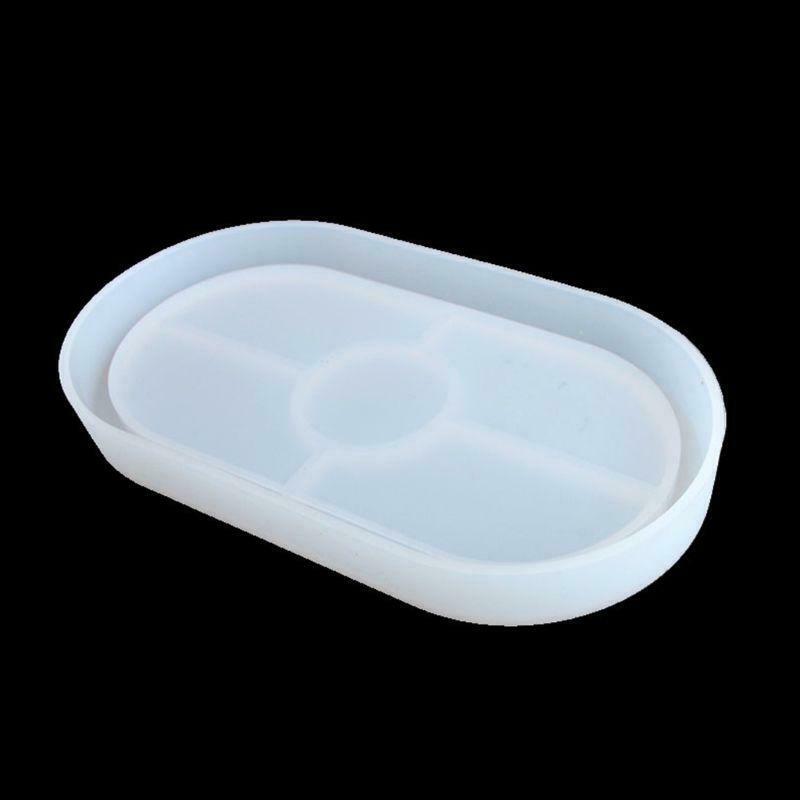 High Mirror Elliptical Storage Plate DIY Mold Crystal Epoxy Molds Coaster Making