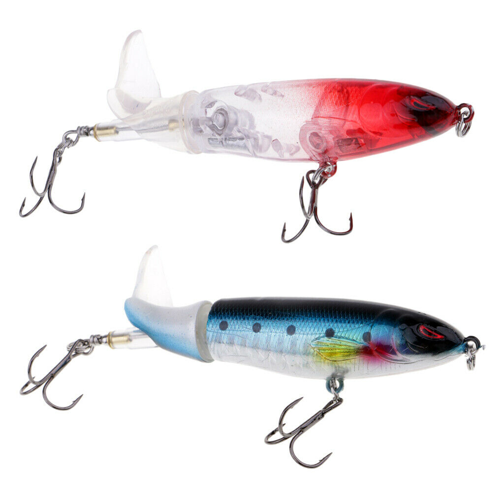 2 Pieces Whopper Popper Bionics Fishing Lure Artificial Hard Fishing Baits