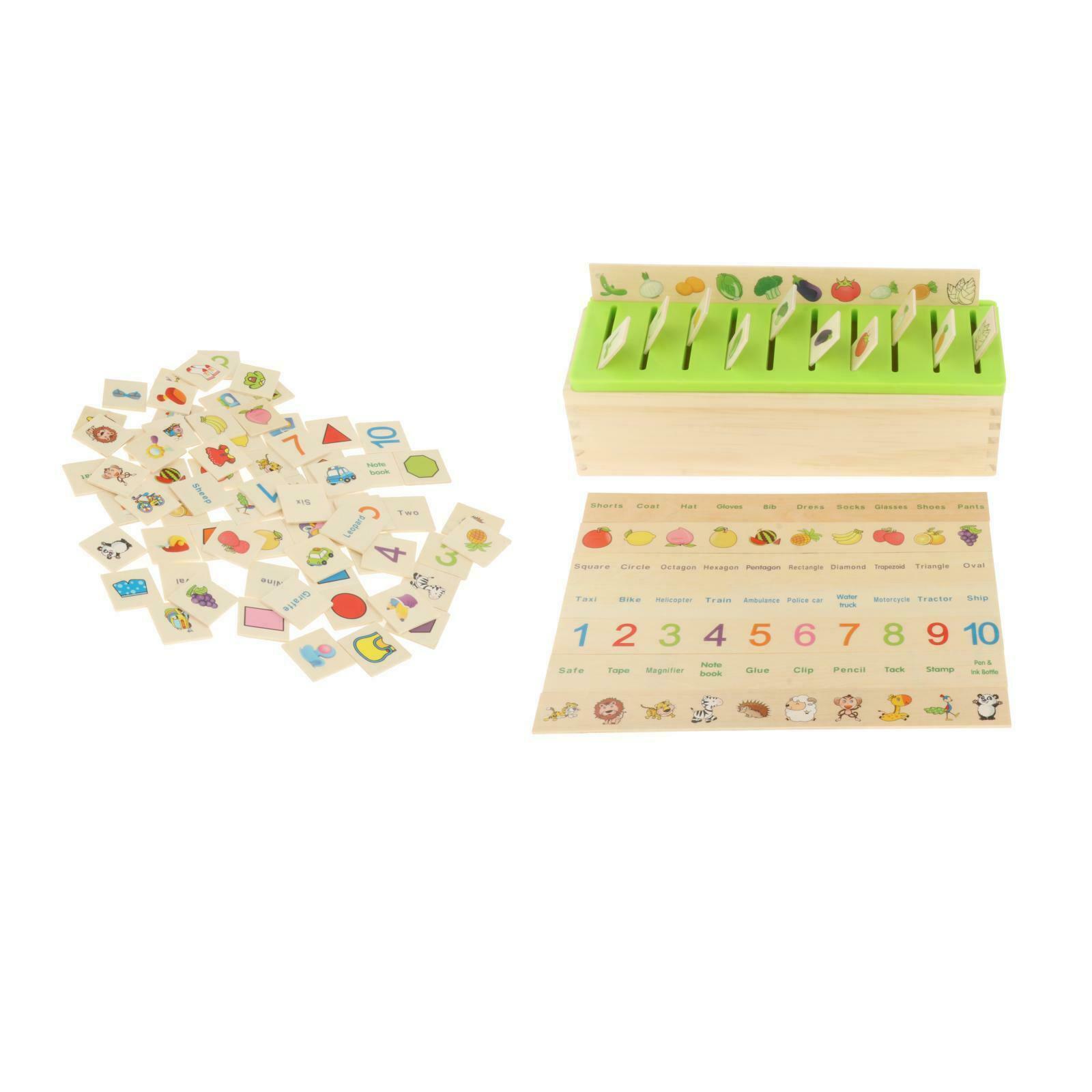 Wooden Sorting Box Toys Preschool Fine Motor Skills Age 2 3 4 Year Old