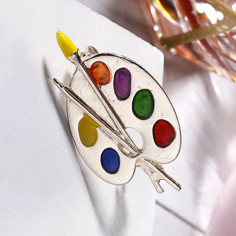 Fashion Brooch Colorful Enamel Artist Palette Pin Corsage Brooch Women Je.l8