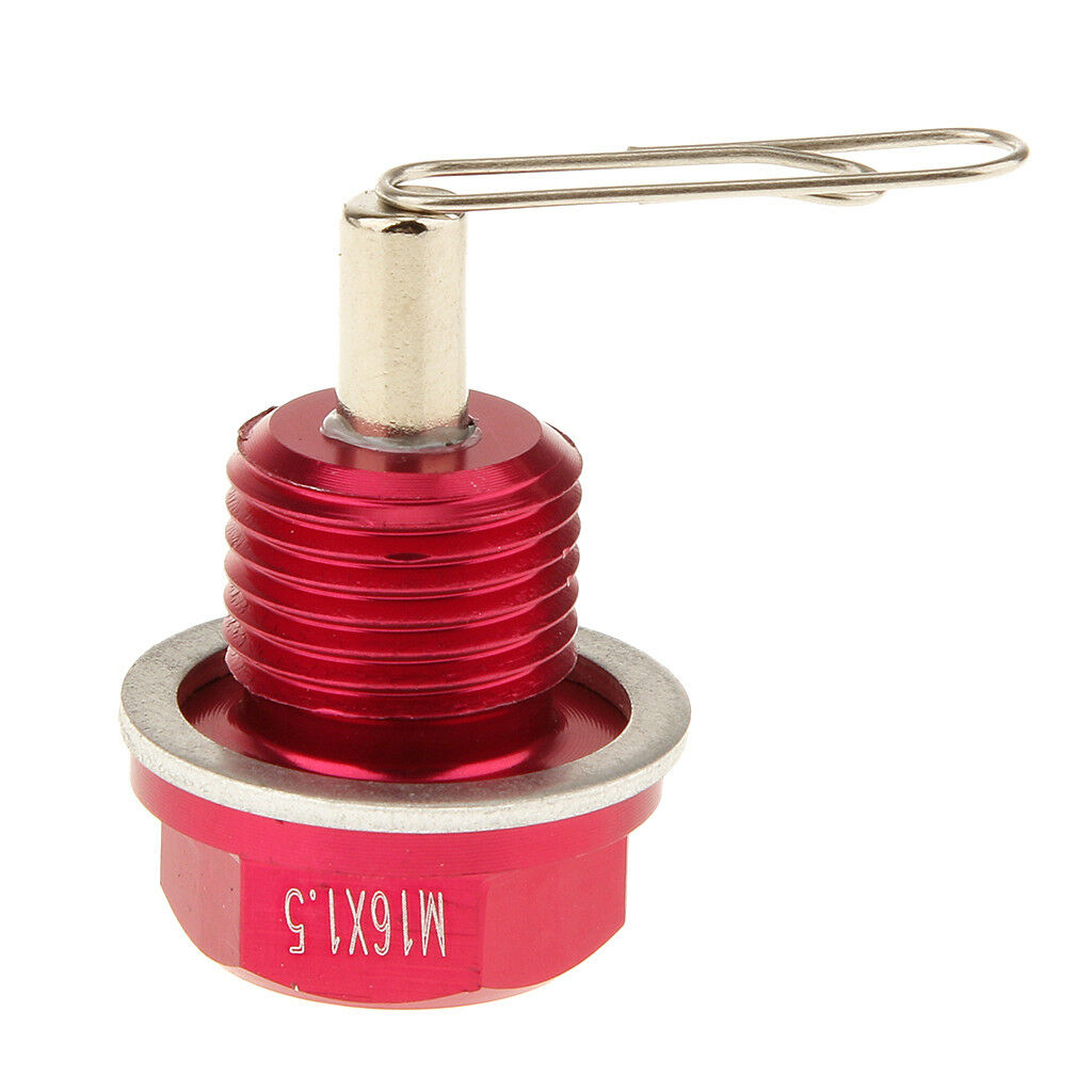 M16X1.5 Anodized Magnetic Engine Oil Pan Drain Bolt Plug fits  Red