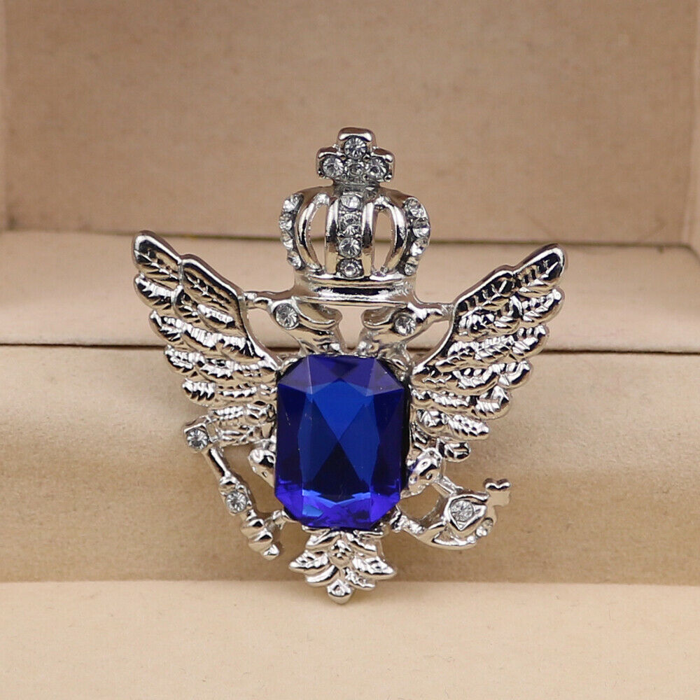 2 Pieces Crystal Crown Rhinestone Brooches Pins for Bridal Wedding Party