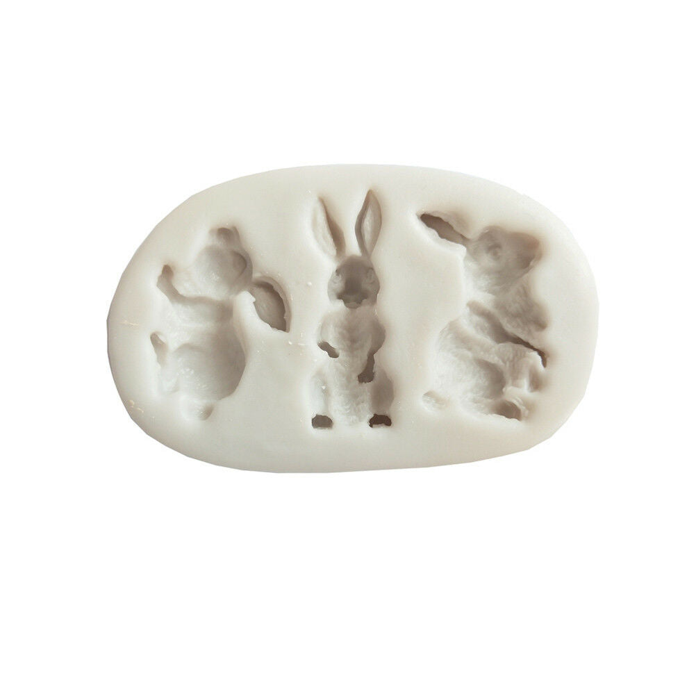 Rabbit silicone fondant bunny chocolate gumpaste mold cake decorating too.l8