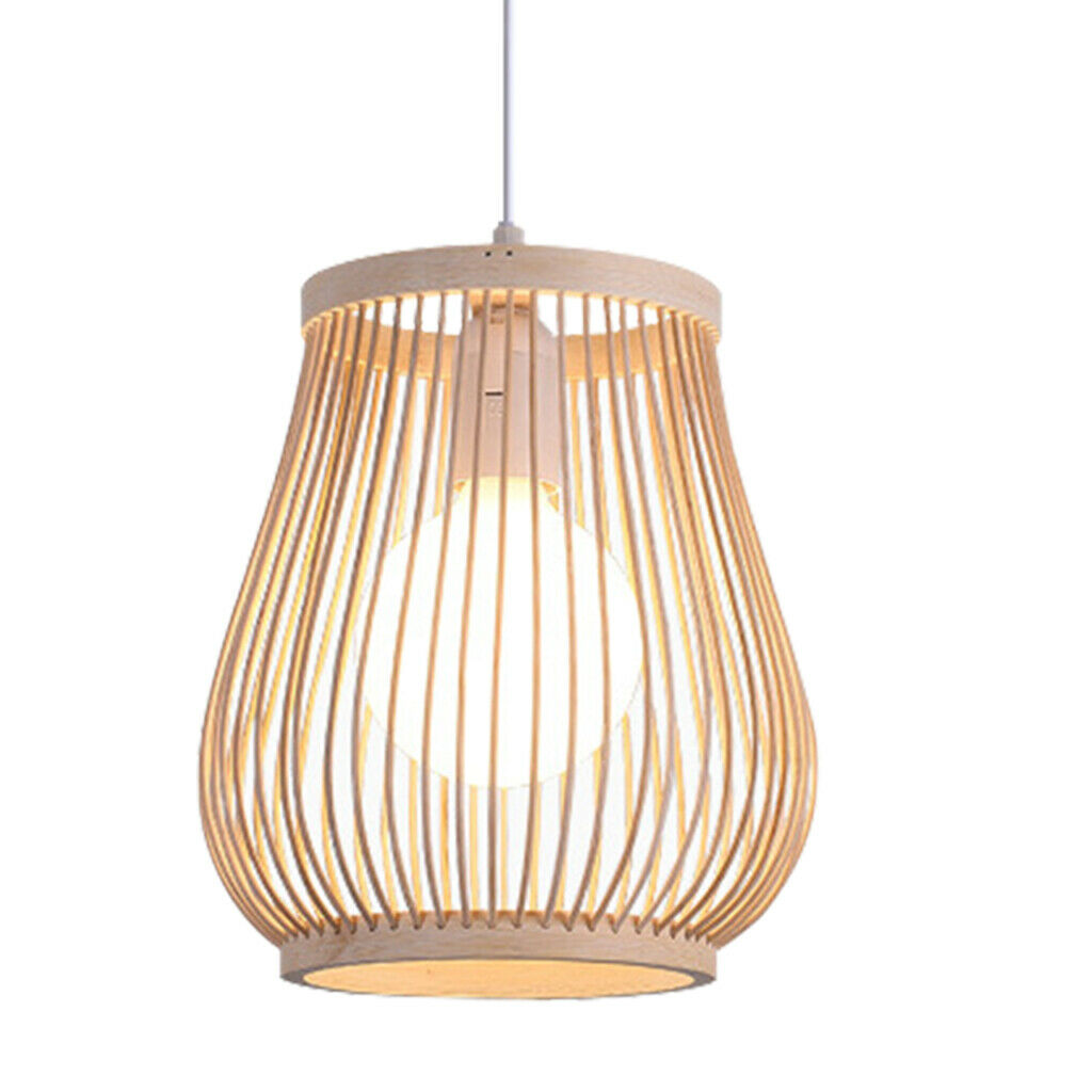 Bamboo Wicker Pendant Light Retro Hanging Ceiling Lamp Decorative Lampshade