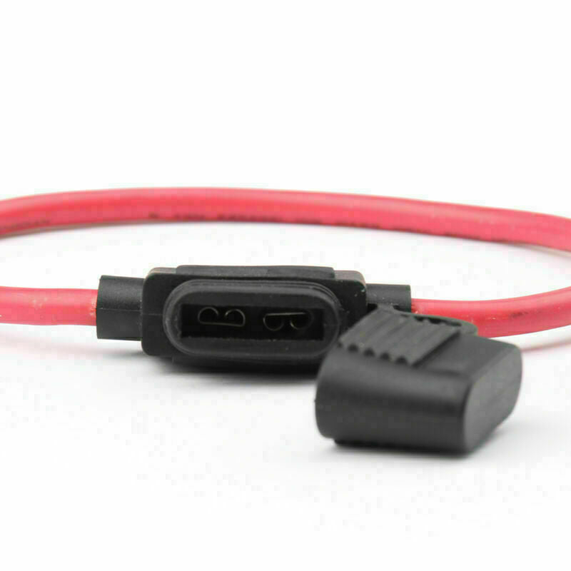 2Pcs Medium Blade Fuse Holder ATC ATO Waterproof 10AWG In-Line Wire For Car