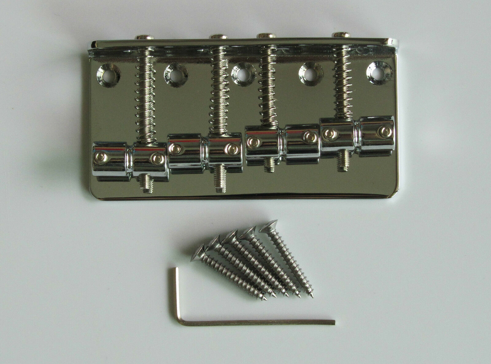 Chrome 4 String Electric J Bass or P Bass Bridge for Jazz/Precision Bass Guitar